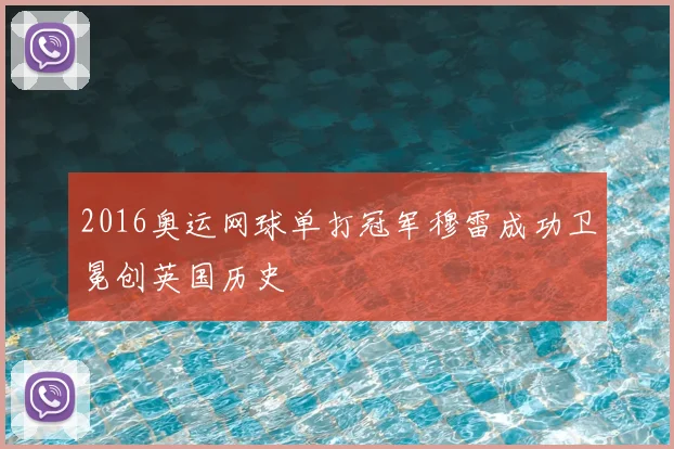 2016奥运网球单打冠军穆雷成功卫冕创英国历史